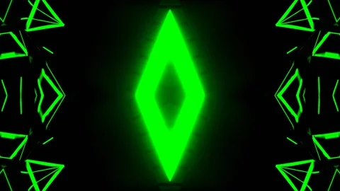 Green and Red Neon Strobe Mirrored Kaleidoscope Background VJ Loop in 4K 库存影片 336326835