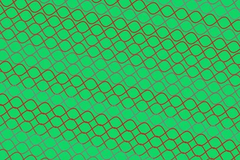 Green and red patterned hexagon mesh on vibrant background Stock Illustration
