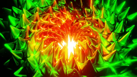 Green and Red Predatory Fruit Background Loop Animation in 4K Video stock 243812688