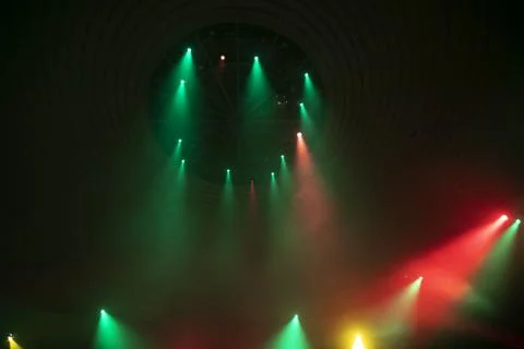 Green and red rays 스톡 사진
