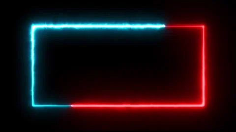 Green and red on the rectangle neon light pattern background. Stock Footage 248616341