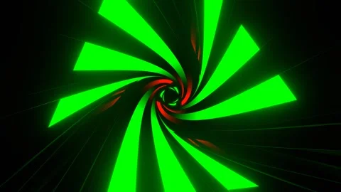 Green and Red Rotating Light in Triangular Tunnel Background VJ Loop in 4K Stock Footage 315894921