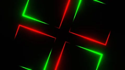 Green and Red Rotating Neon Squares Background VJ Loop in 4K 스톡 동영상 285246296
