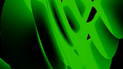 Green and red rotating node on a black background. Design. Three D with bright Stock Footage 222014527