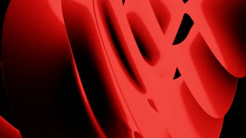 Green and red rotating node on a black background. Design. Three D with bright Stock Footage 222608052