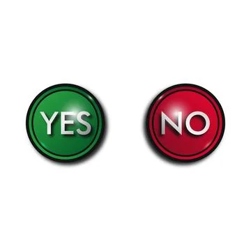 Green and red round buttons YES and NO Stock Illustration