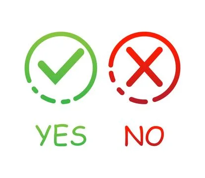 Green and red round with yes and no vector sign on a white background. Vector 库存插图