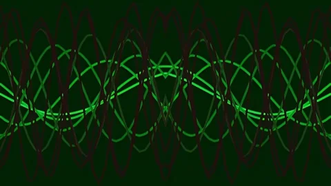 Green and Red Sine Waves, Data Visualization and Technology Vídeos de archivo 342360611