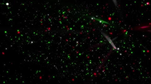Green and Red Space Particle Lights 4K loop Stock Footage 282601117