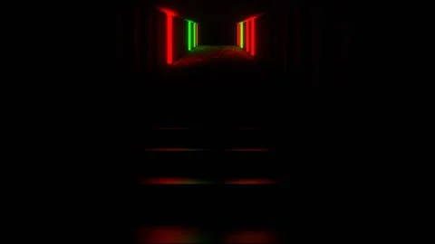 Green and Red Strobe Column Stairs Background VJ Loop in 4K Stock Footage 274551080