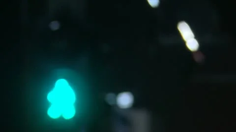 Green and red traffic light in heavy rain Stock Footage 12701504