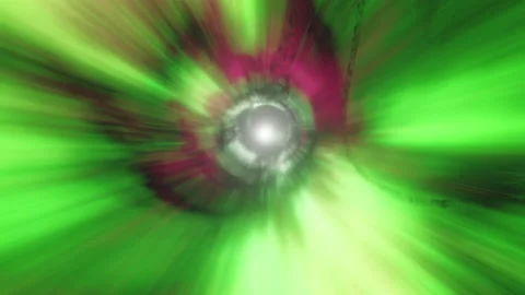 Green and Red Tunnel 3D Animation Curved Loop Stock Footage 203681874