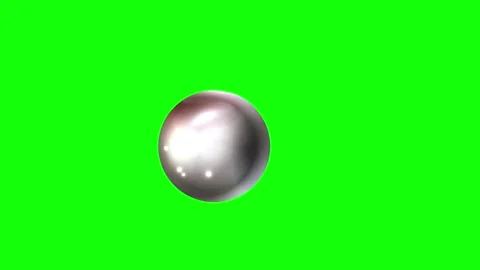 Green and Silver Ball and Screen on Green Screen Background Horizontal 16:9 Stock Footage 339443002