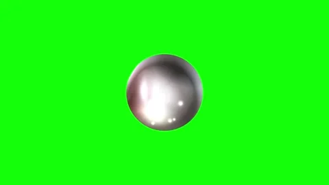 Green and Silver Ball and Screen on Green Screen Background Horizontal 16:9 Video stock 339443013