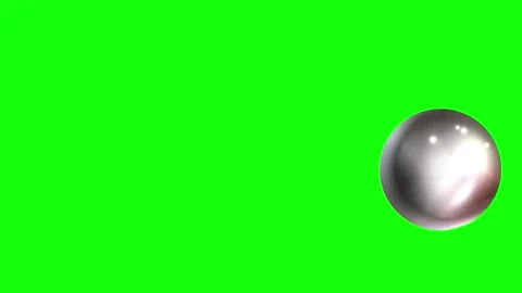 Green and Silver Ball and Screen on Green Screen Background Horizontal 16:9 Stock Footage 339443019