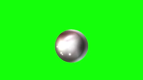 Green and Silver Ball and Screen on Green Screen Background Horizontal 16:9 Stock Footage 339443022