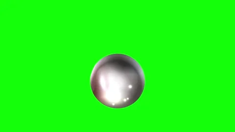 Green and Silver Ball and Screen on Green Screen Background Horizontal 16:9 Stock Footage 339443023