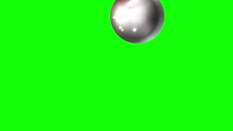 Green and Silver Ball and Screen on Green Screen Background Horizontal 16:9 Stock-Footage 339443026