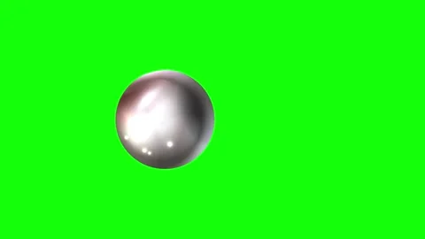 Green and Silver Ball and Screen on Green Screen Background Horizontal 16:9 Stock Footage 339443030