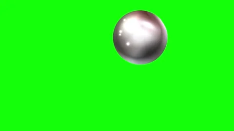 Green and Silver Ball and Screen on Green Screen Background Horizontal 16:9 Stock Footage 339443035