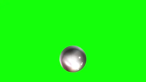 Green and Silver Ball and Screen on Green Screen Background Horizontal 16:9 Stock Footage 339443036