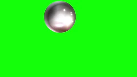Green and Silver Ball and Heart and Screen Green Screen Stock Footage 339443038