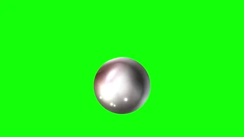 Green and Silver Ball and Screen on Green Screen Background Horizontal 16:9 Stock-Footage 339443044