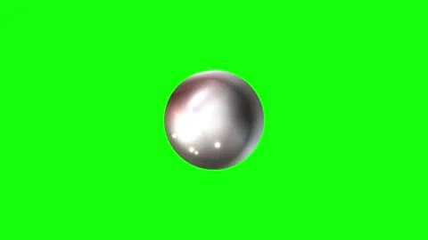 Green and Silver Ball and Screen on Green Screen Background Horizontal 16:9 Stock-Footage 339443047