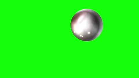Green and Silver Ball and Screen on Green Screen Background Horizontal 16:9 Stock Footage 339443048