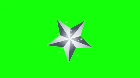 Green and Silver Star and Screen on Green Screen Background Horizontal 16:9 Video stock 339331041