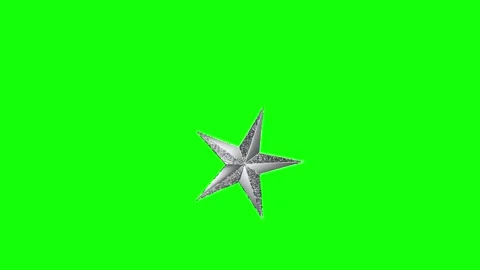 Green and Silver Star and Screen on Green Screen Background Horizontal 16:9 Video stock 339444054