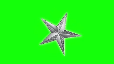 Green and Silver Star and Screen on Green Screen Background Horizontal 16:9 Video stock 339444062