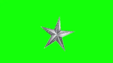 Green and Silver Star and Screen on Green Screen Background Horizontal 16:9 Stock Footage 339444091