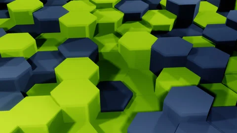 Green and Spruce Hexagonal Movement Background Loop Animation Stock Footage 242912452
