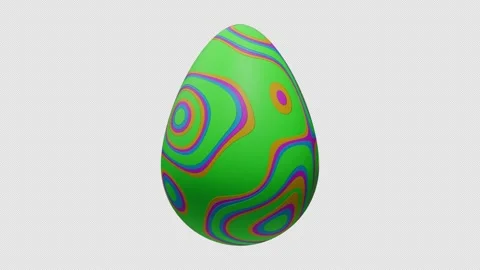 Green And Violet Pattern On A Rotating Easter Egg Stock Footage 303519402