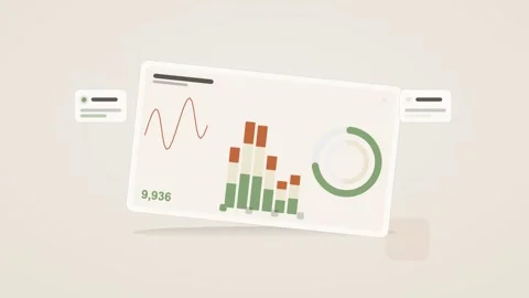 Green and white analytics dashboard flat design loop Stock Footage 342628508
