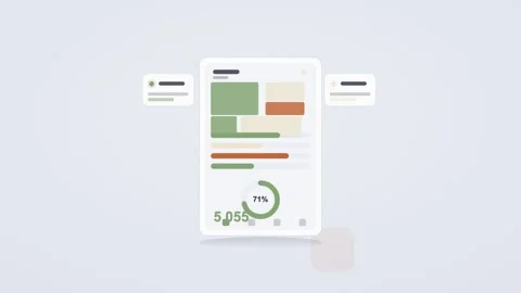 Green and white analytics dashboard flat design loop Stock Footage 342628916