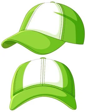 Green and White Baseball Cap Vector Illustration Stock Illustration
