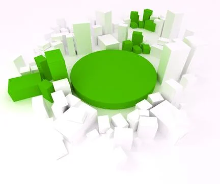 Green and white blocks Stock Illustration