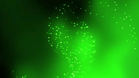 Green and white bokeh lights on a dark green background. Stock Footage 303381334