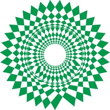 Green and white checkered pattern on a white background Illustrazione stock