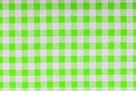 Green and white checkered, pattern, design, cotton fabric for sewing, textu.. Stock Photos