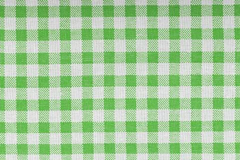 Green and white checkered, pattern, design, cotton fabric for sewing, textu.. Stock Photos