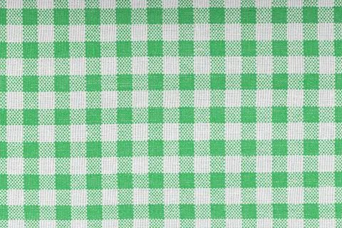 Green and white checkered, pattern, design, cotton fabric for sewing, textu.. Stock Photos