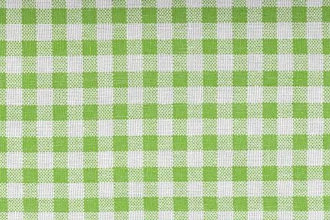 Green and white checkered, pattern, design, cotton fabric for sewing, textu.. Stock Photos