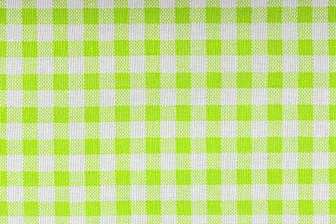 Green and white checkered, pattern, design, cotton fabric for sewing, textu.. Stock Photos