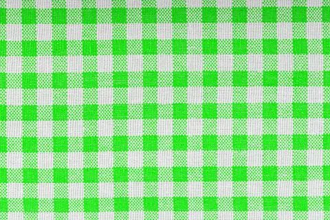 Green and white checkered, pattern, design, cotton fabric for sewing, textu.. Stock Photos
