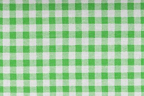 Green and white checkered, pattern, design, cotton fabric for sewing, textu.. Stock Photos