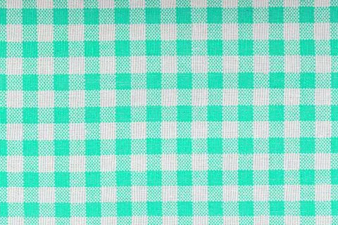 Green and white checkered, pattern, design, cotton fabric for sewing, textu.. Stock Photos