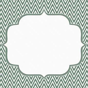 Green and white chevron zigzag frame background Stock Illustration